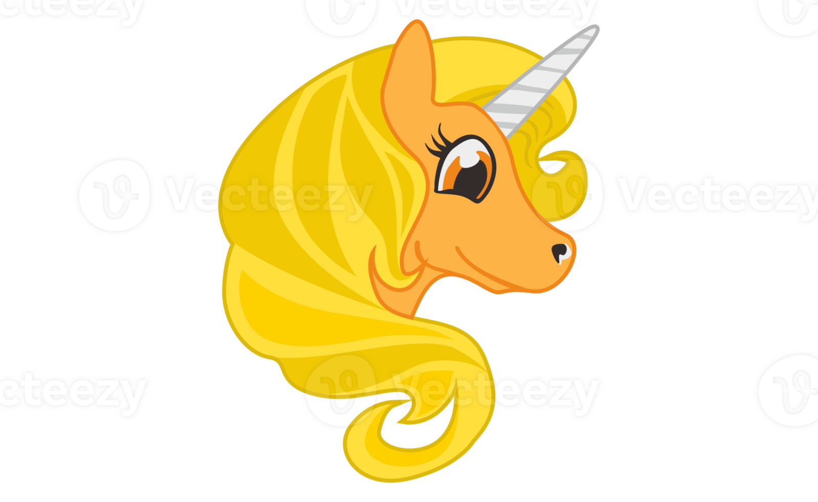 Cartoon Unicorn Head On Transparent Background png