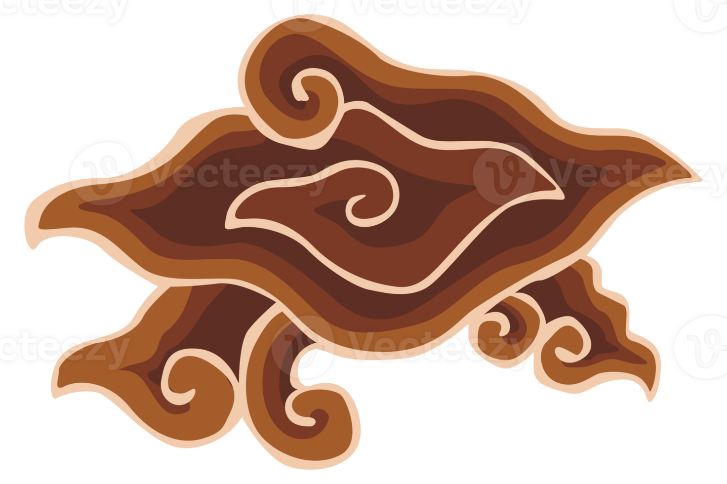 Brown Ornament Batik Mega Mendung Cirebon Indonesia With Transparent Background png