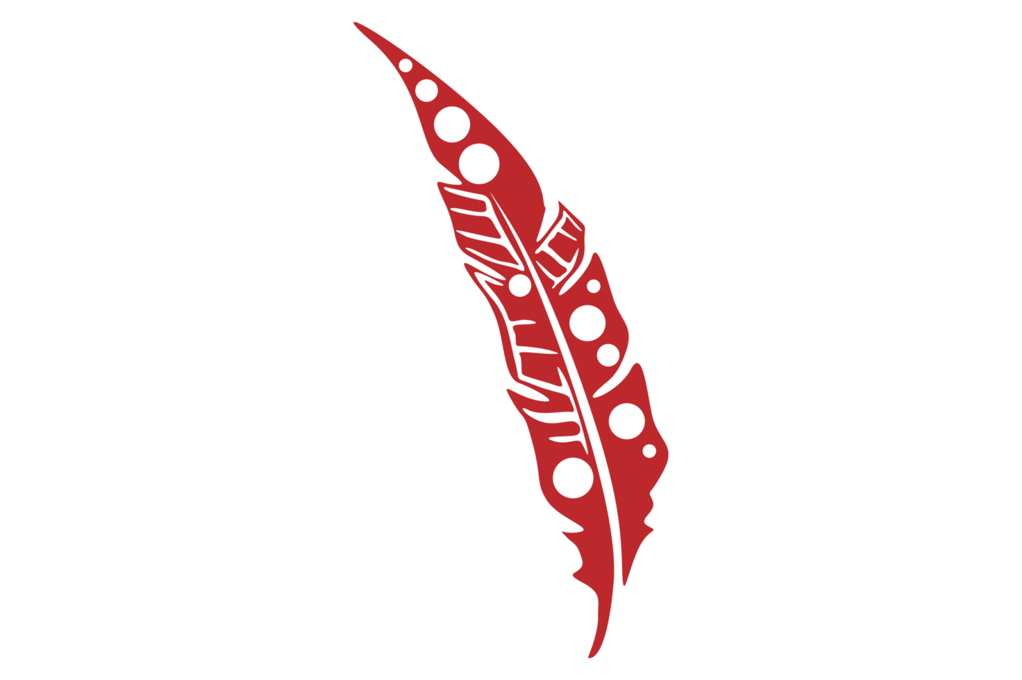 Red Bird Feathers Ornament With Transparent Background png