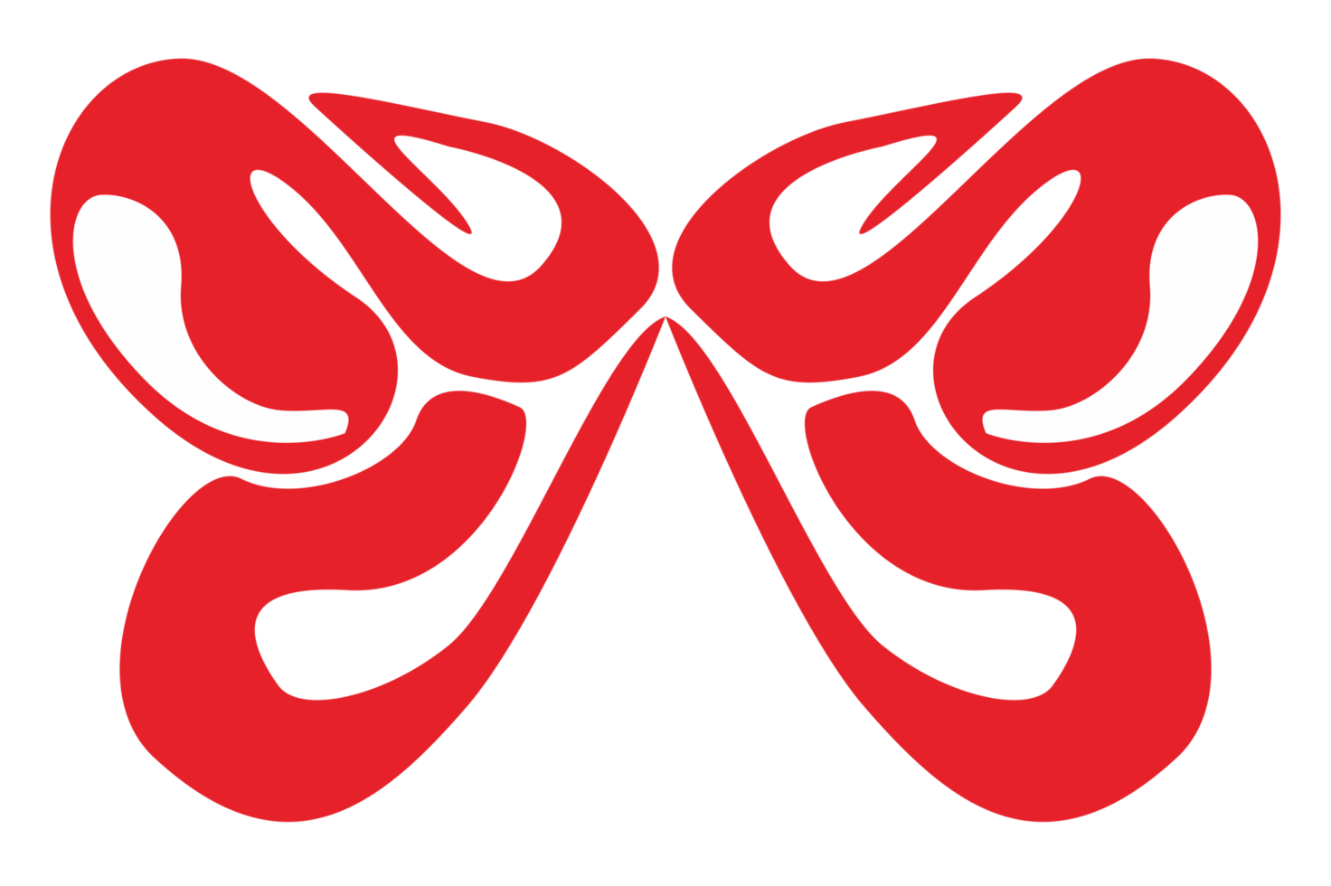Simple Red Butterfly Ornament With Transparent Background png