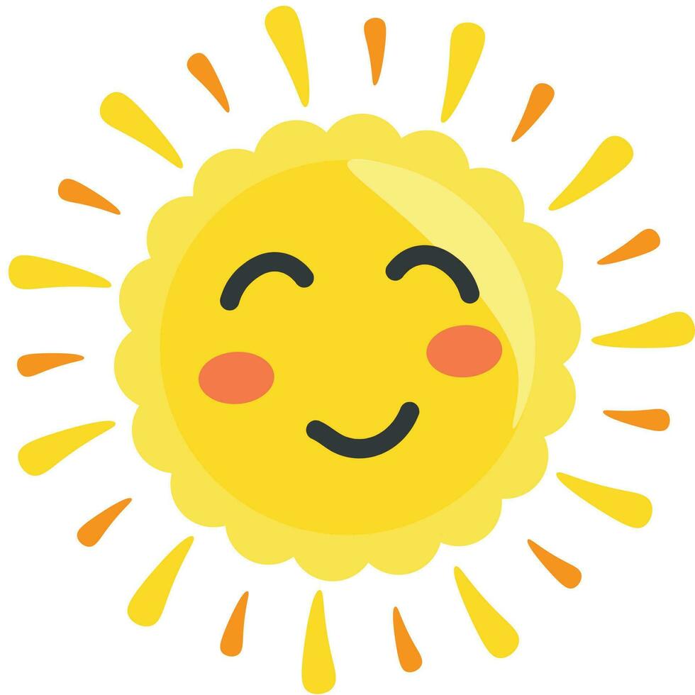 Cute Cartoon Happy Sun Design vector