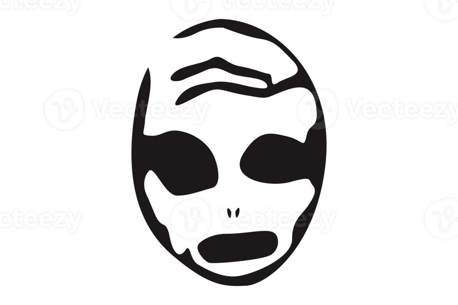 Halloween Cartoon Character Head Sticker - Ghost Face On