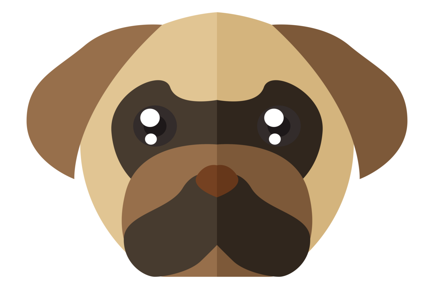 Cute Animal Head - BullDog With Transparent Background png