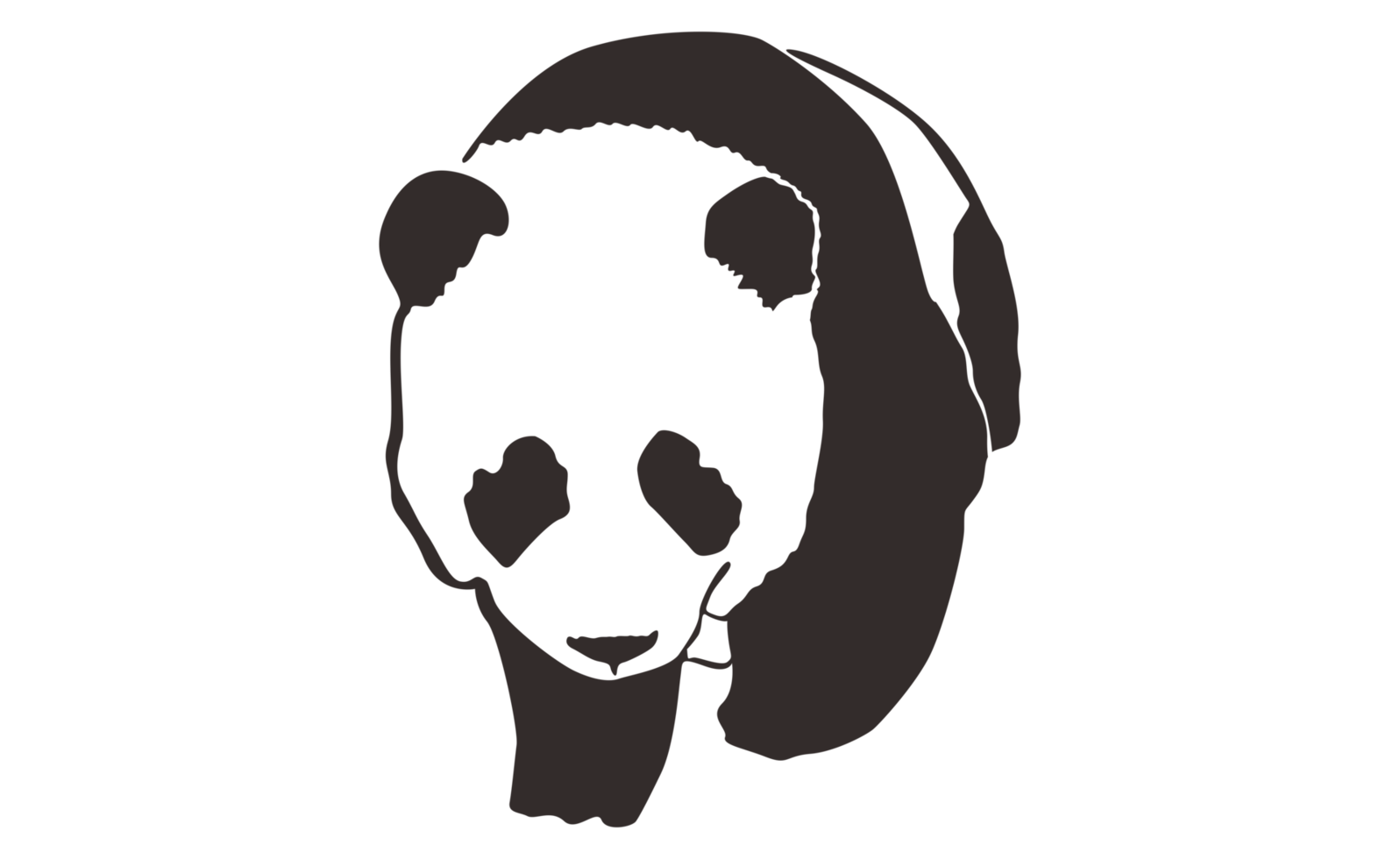 Cute and adorable panda Line Art on a transparent background png