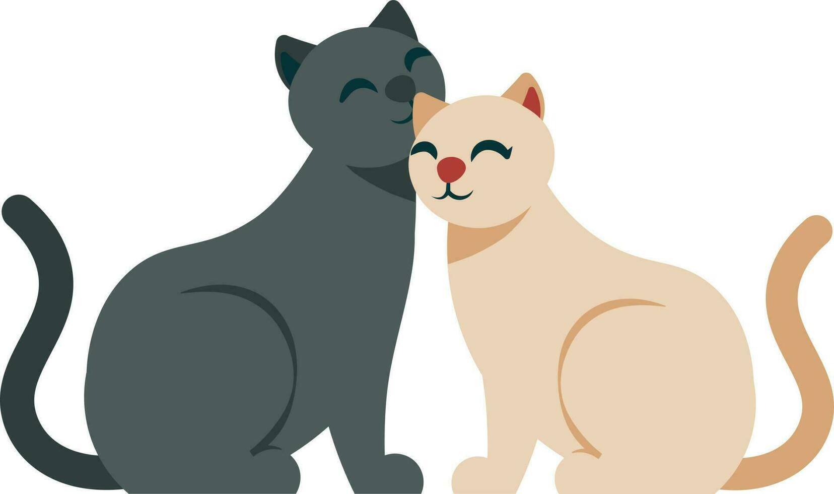 cute cats couple isolated icon vector illustration design icon