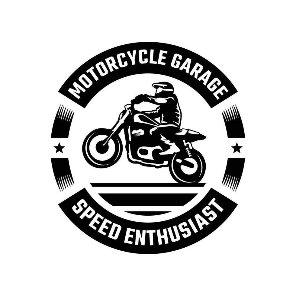 Motorcycle custom garage logo vector