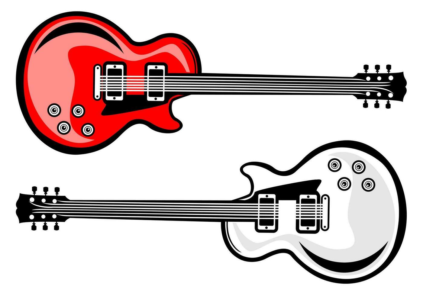 Electric guitar illustration template vector