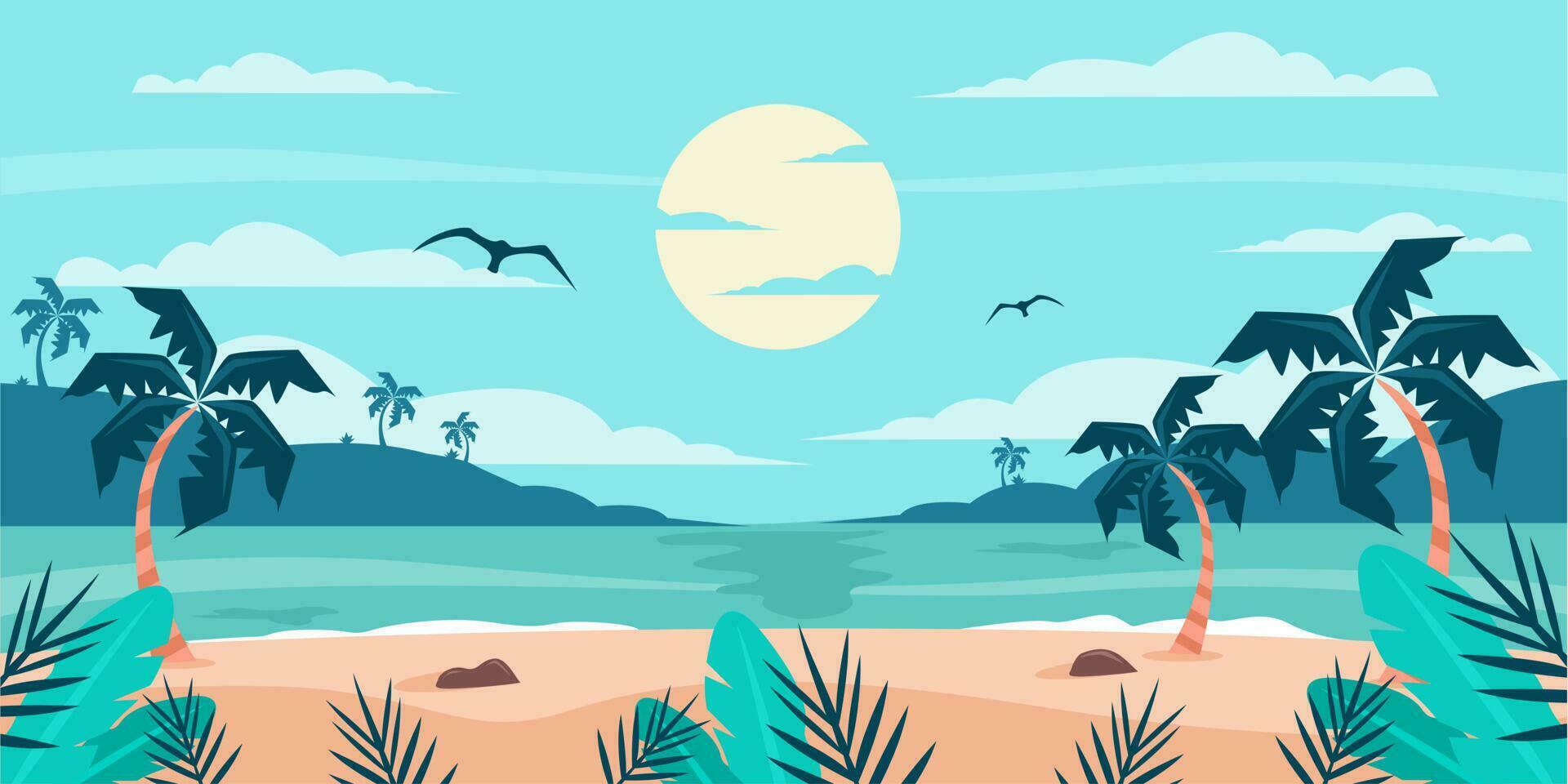Summer beach background vector