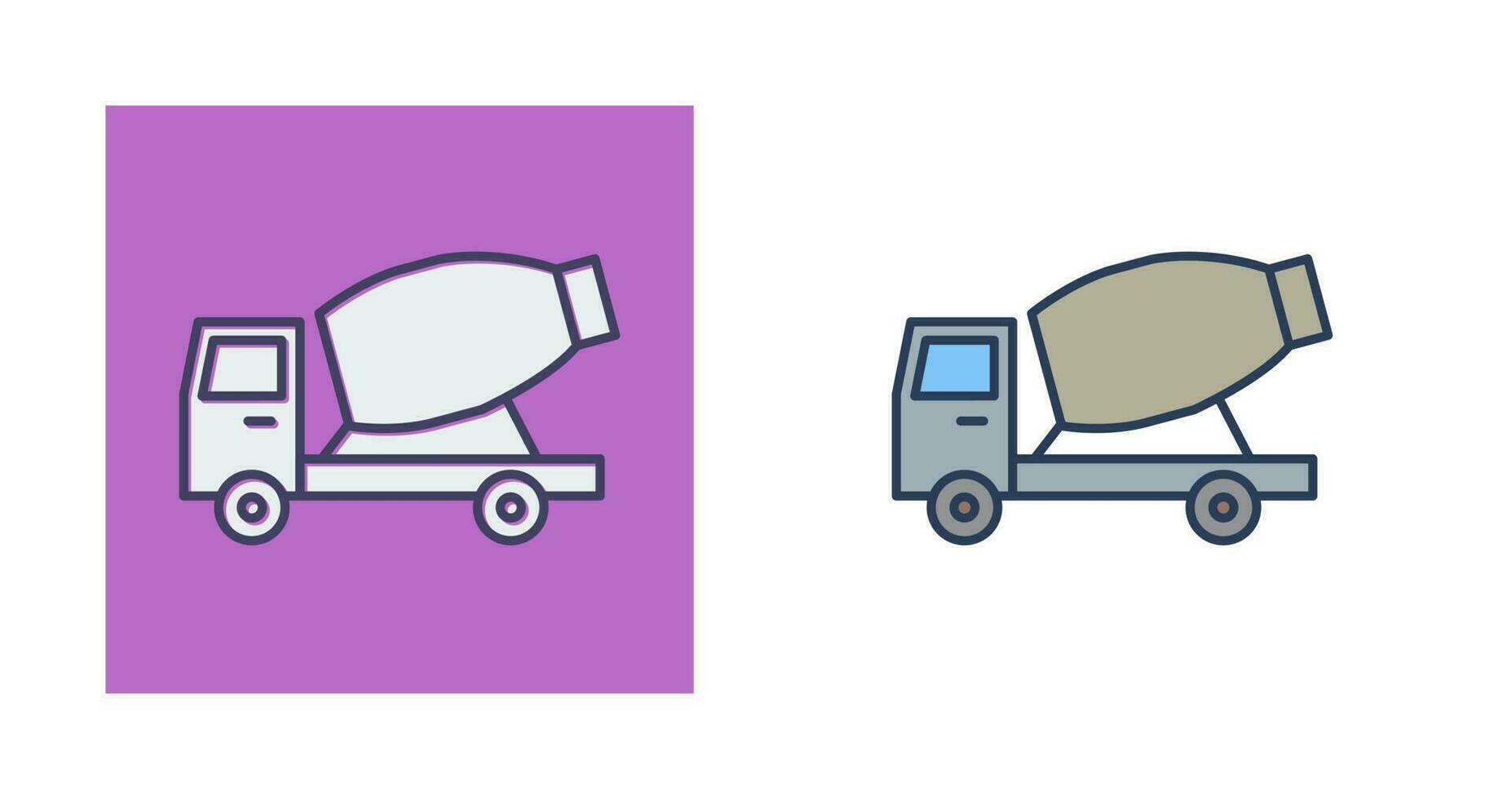 Cement Mixer Truck Vector Icon