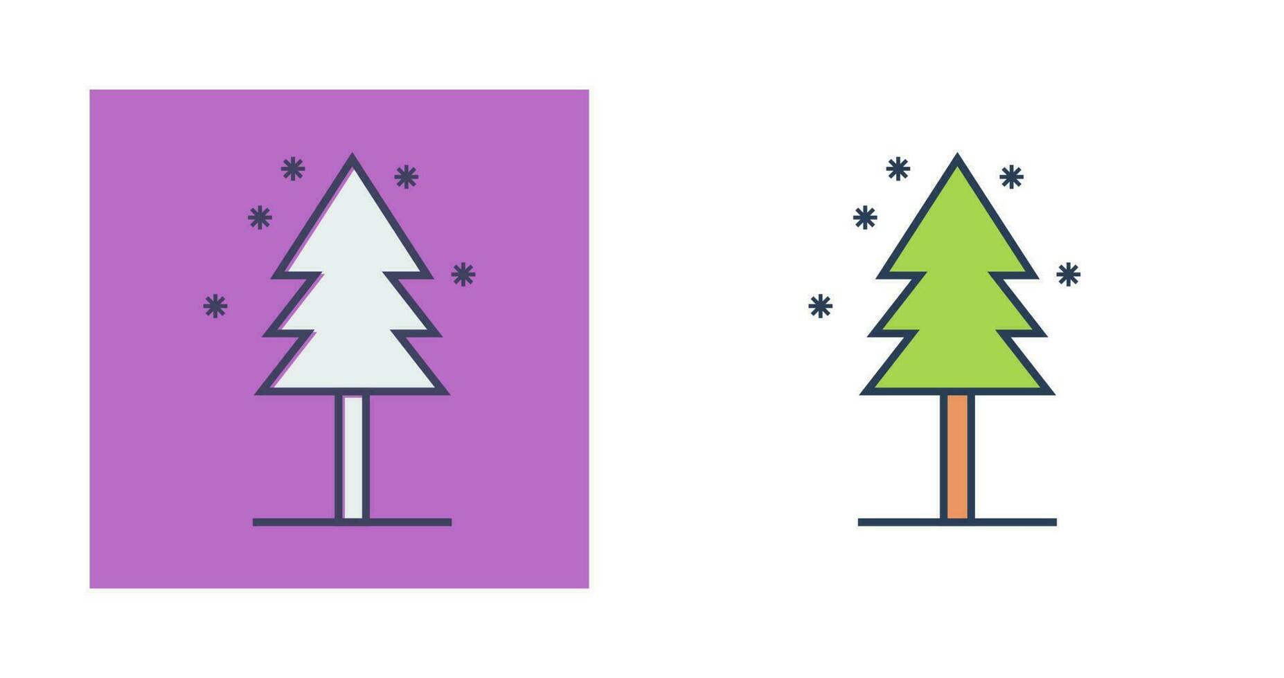 Tree in Snow Vector Icon