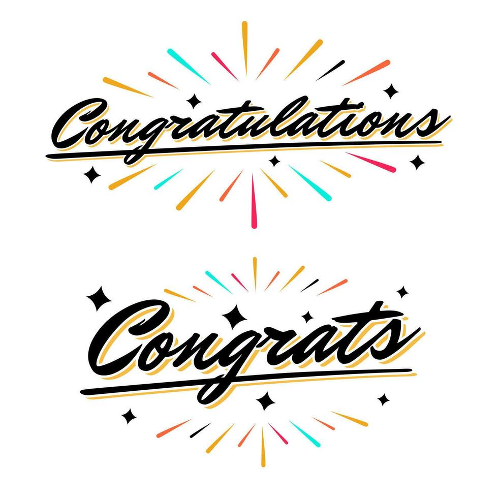 Congratulations lettering for greeting vector