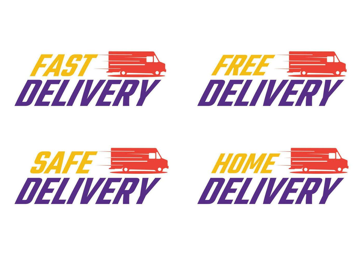 Set of delivery labels template vector