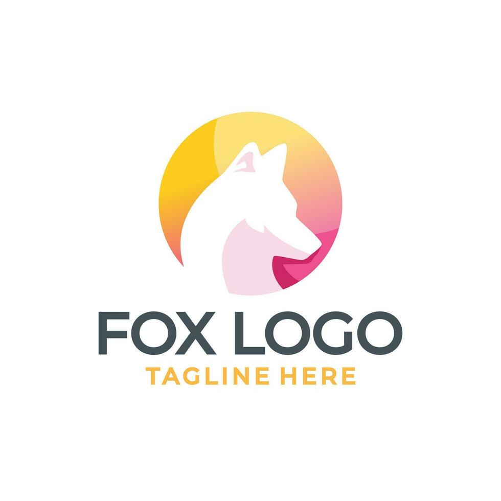 Fox animal gradient logo vector