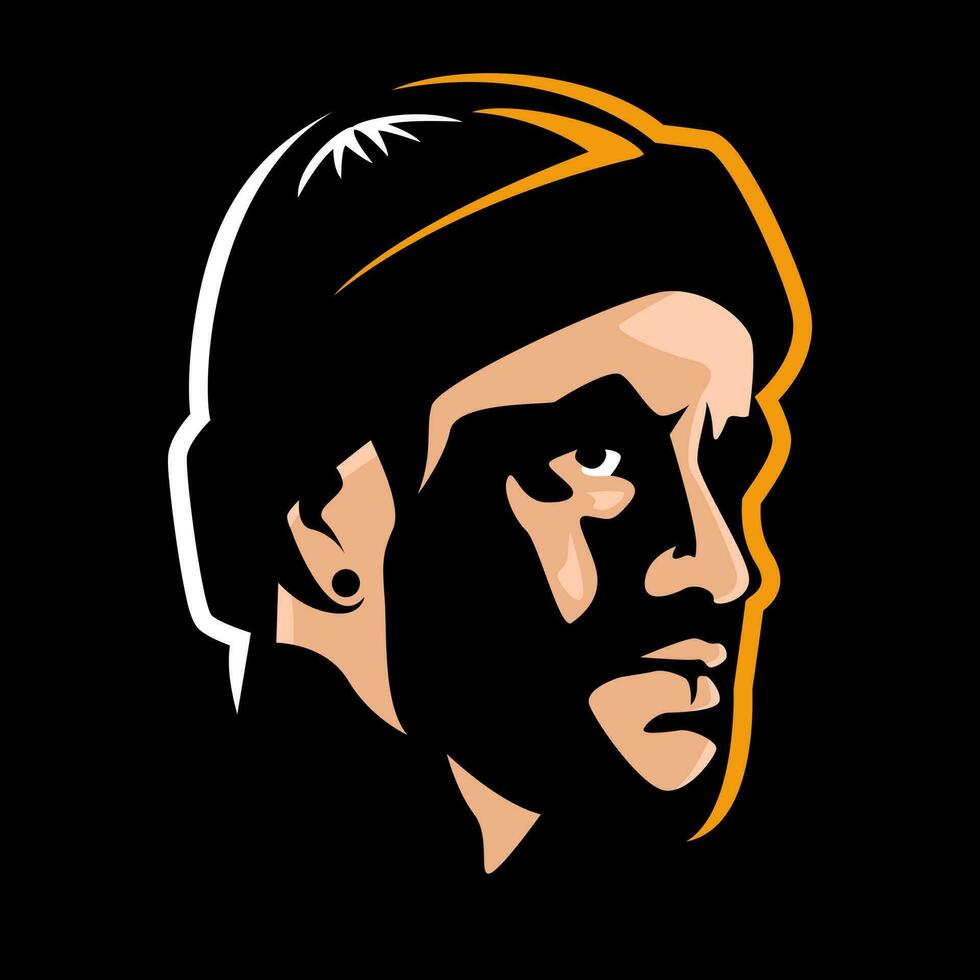 Bearded man with beanie hat vector