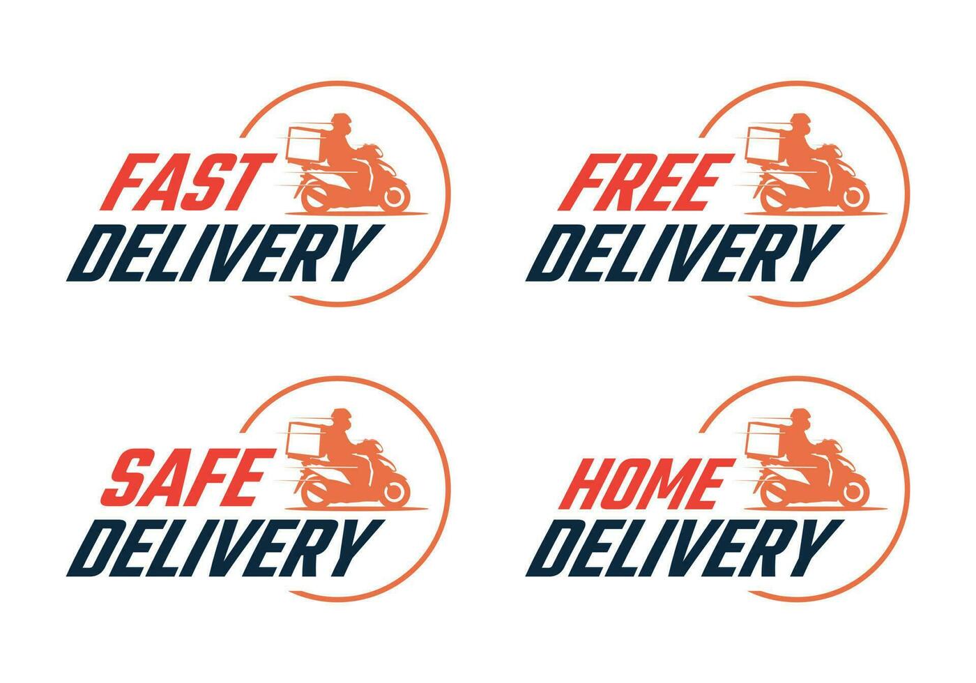 Set of delivery labels template vector