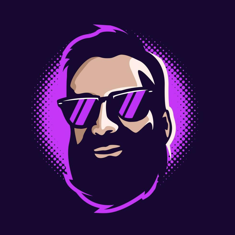 Bearded man illustration vector