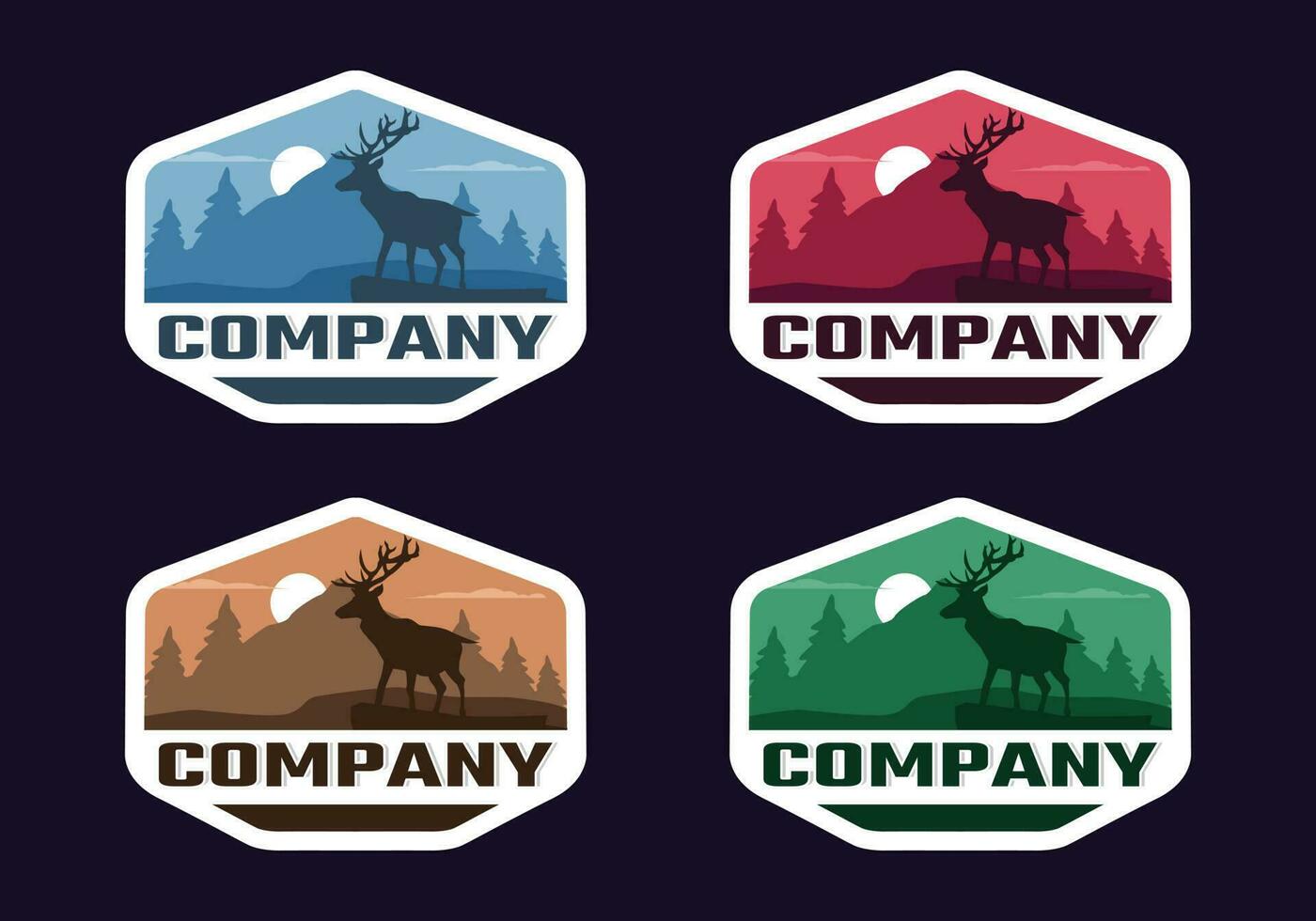 Deer silhouette logo template vector