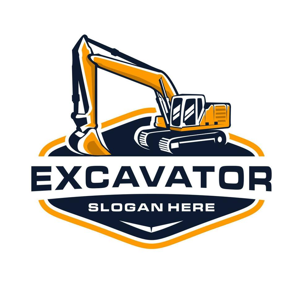 Excavator logo design vector