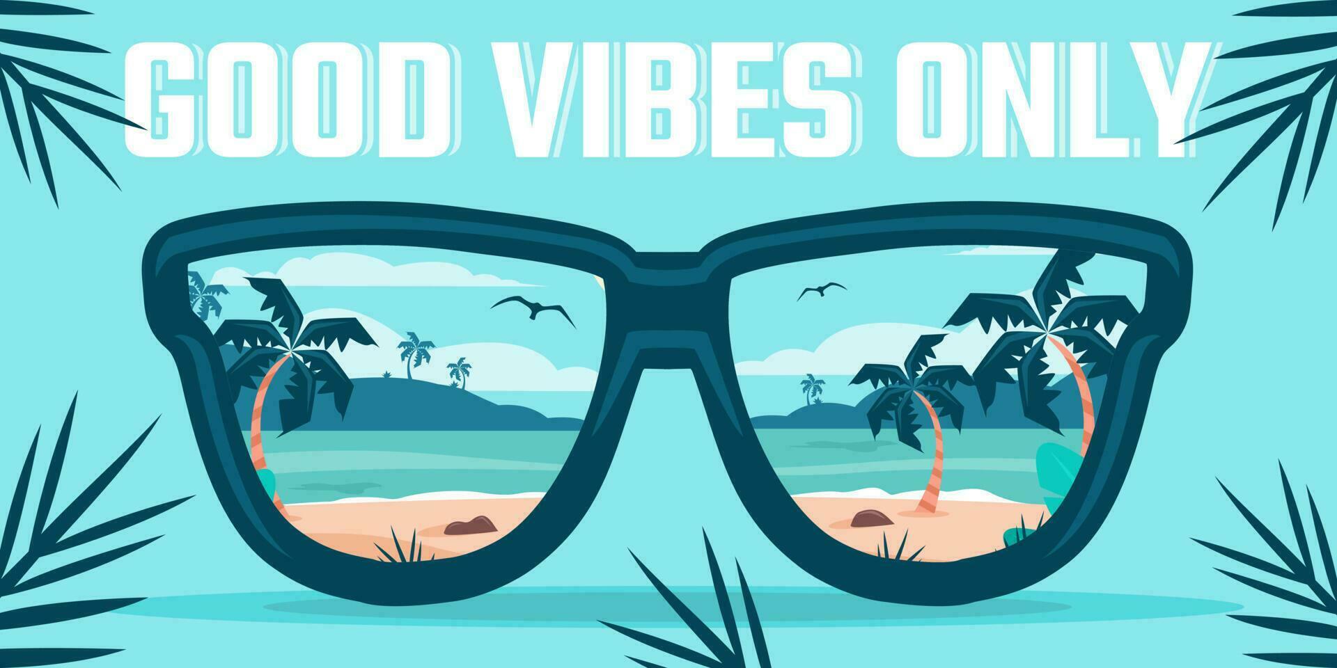 Sunglasses beach illustration vector