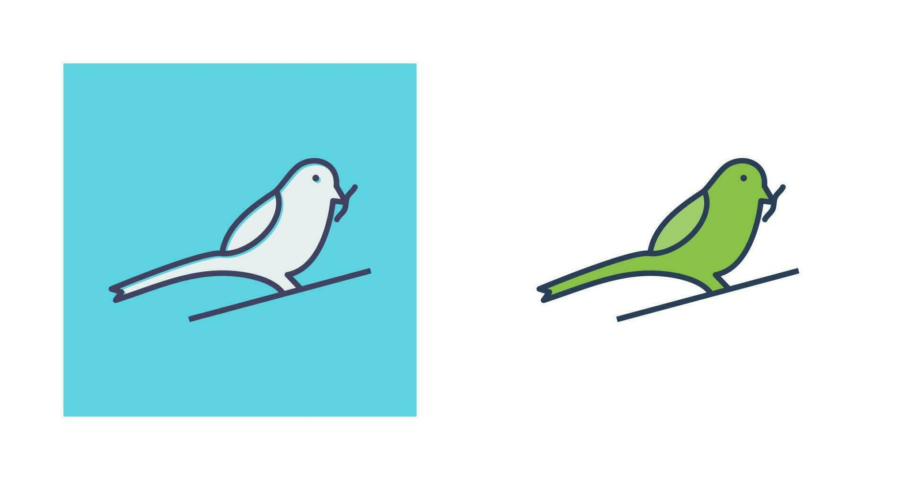 Bird Eating Worm Vector Icon