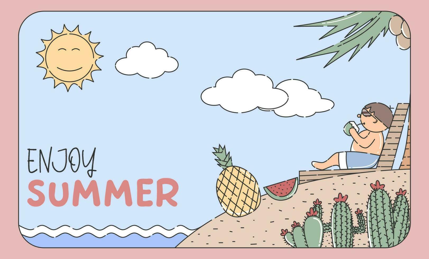Enjoy summer background vector illustration.