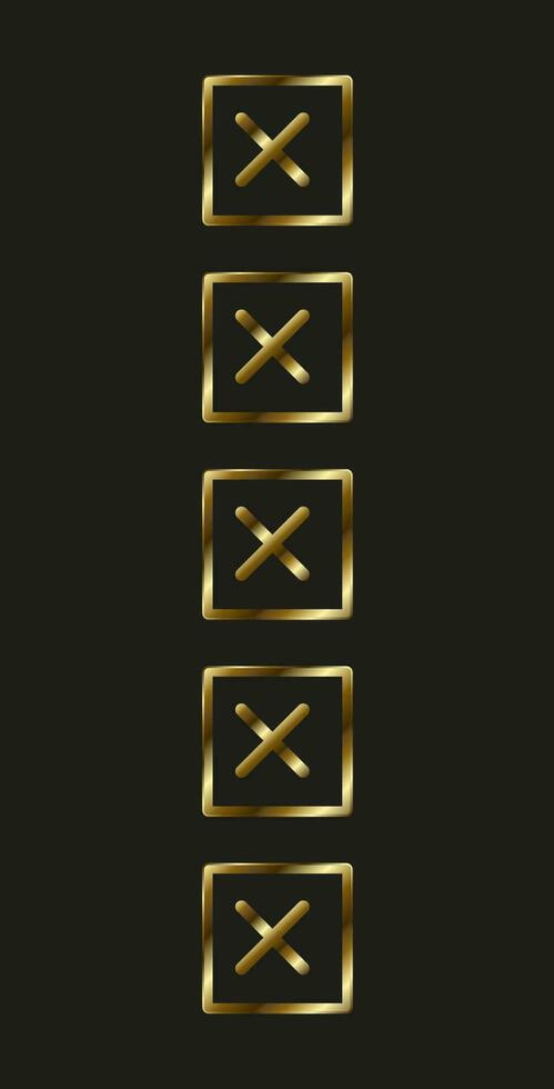 Groups of unselection symbols, icons, marks concept vector illustration designs with luxury frame