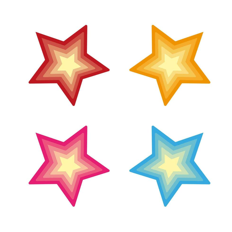 SET of 4 star frame used in quality rating icons, symbols for rating symbols vector