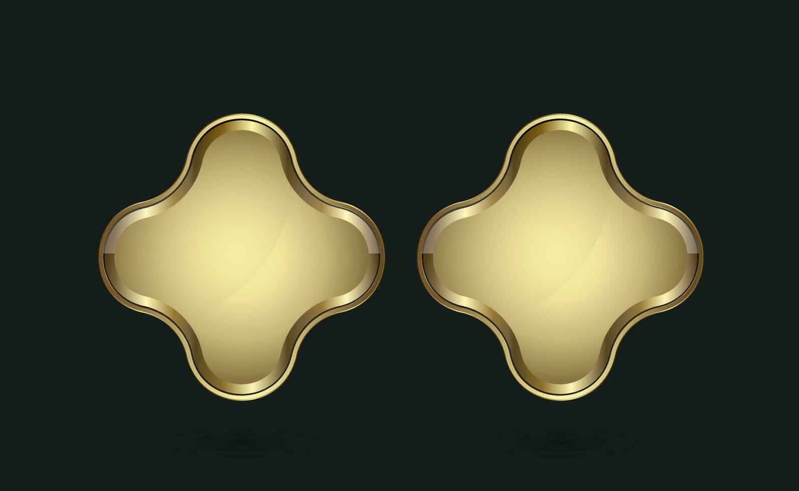 TWO golden button vector design in shape with premium frame vector illustration