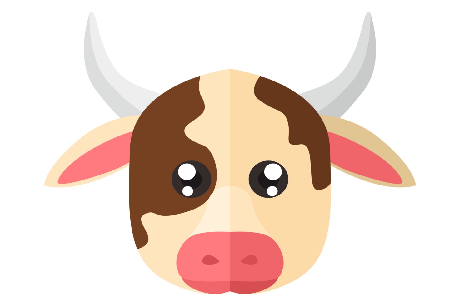 Cute Animal Head - Cow With Transparent Background png