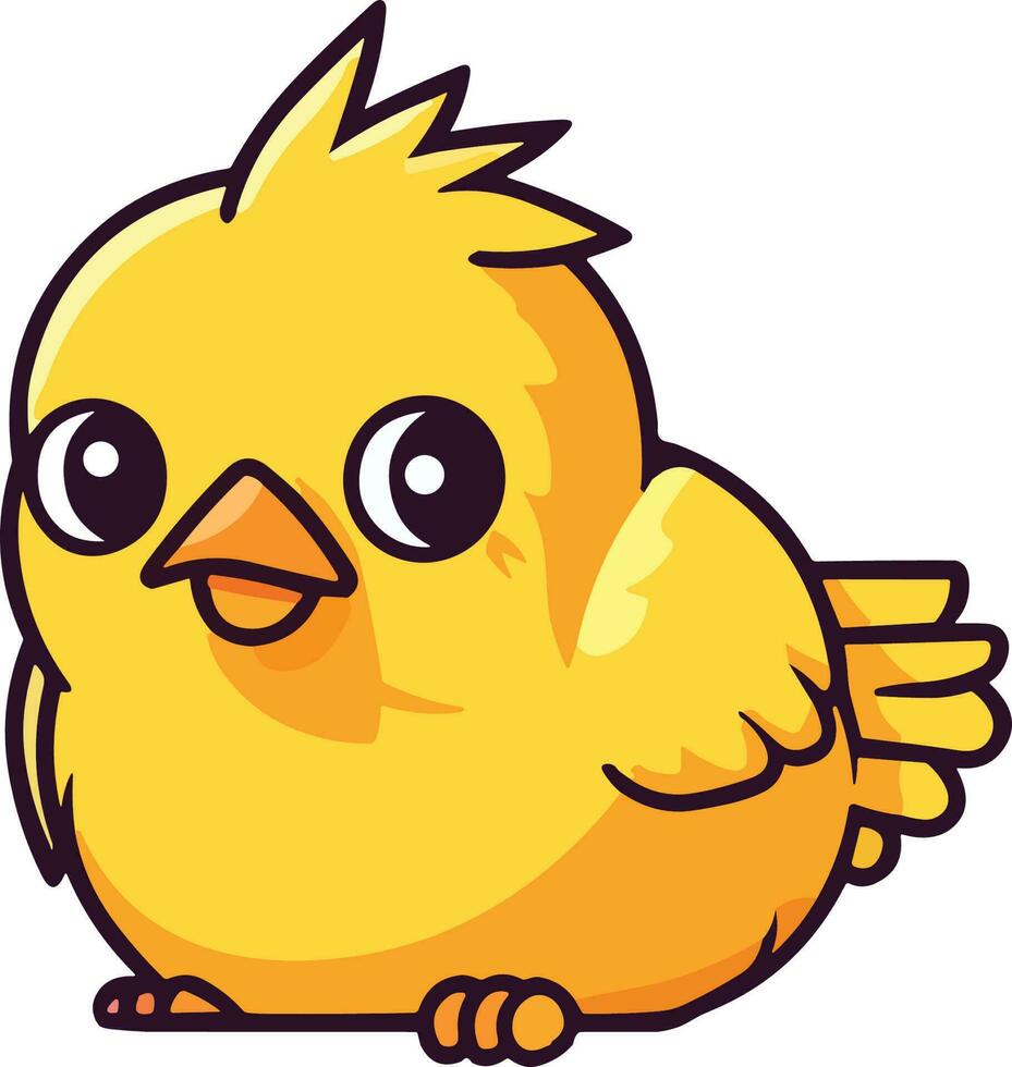 Cute Cartoon Chicken looking sideways vector file