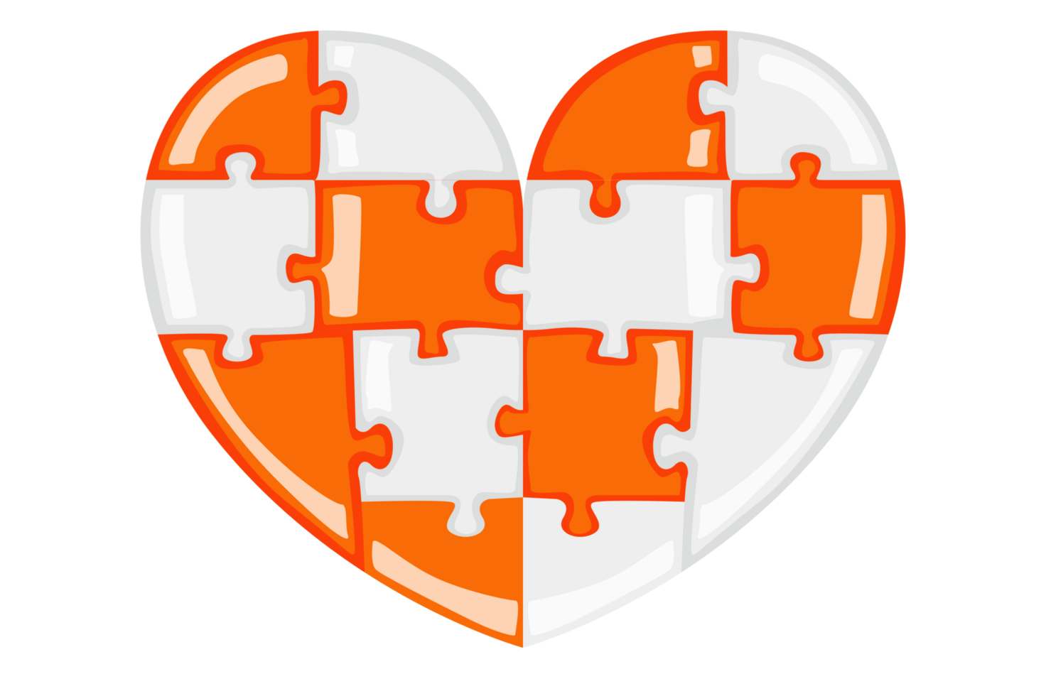 ademen etnisch Zeeanemoon wit en oranje Valentijn liefde puzzel met transparant achtergrond 24034988  PNG