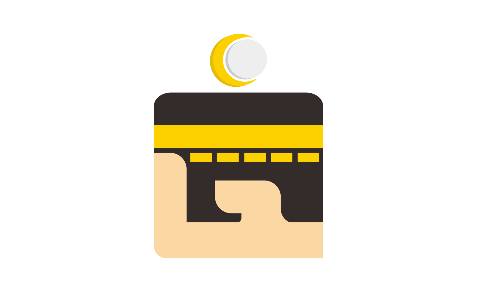 Mecca Kaaba Logo Icon With Transparent Background png