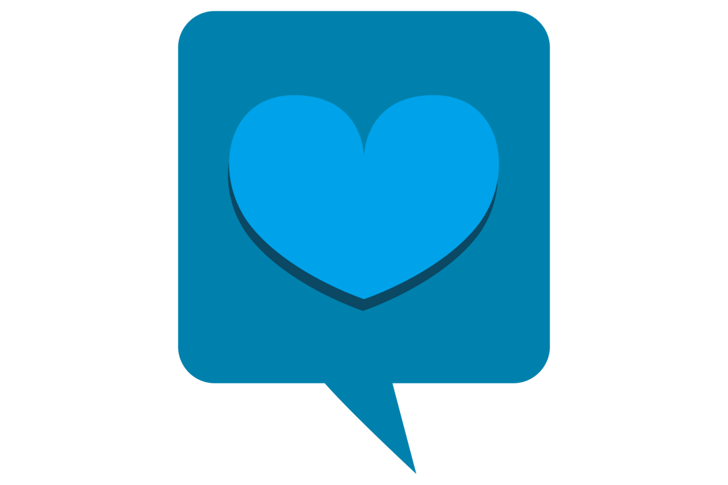 Blue Love Chat Icon with Dots Pattern With Transparent Background png