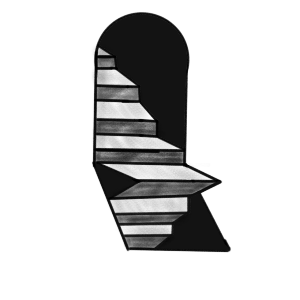 Stairs 3d illustration on transparent background png