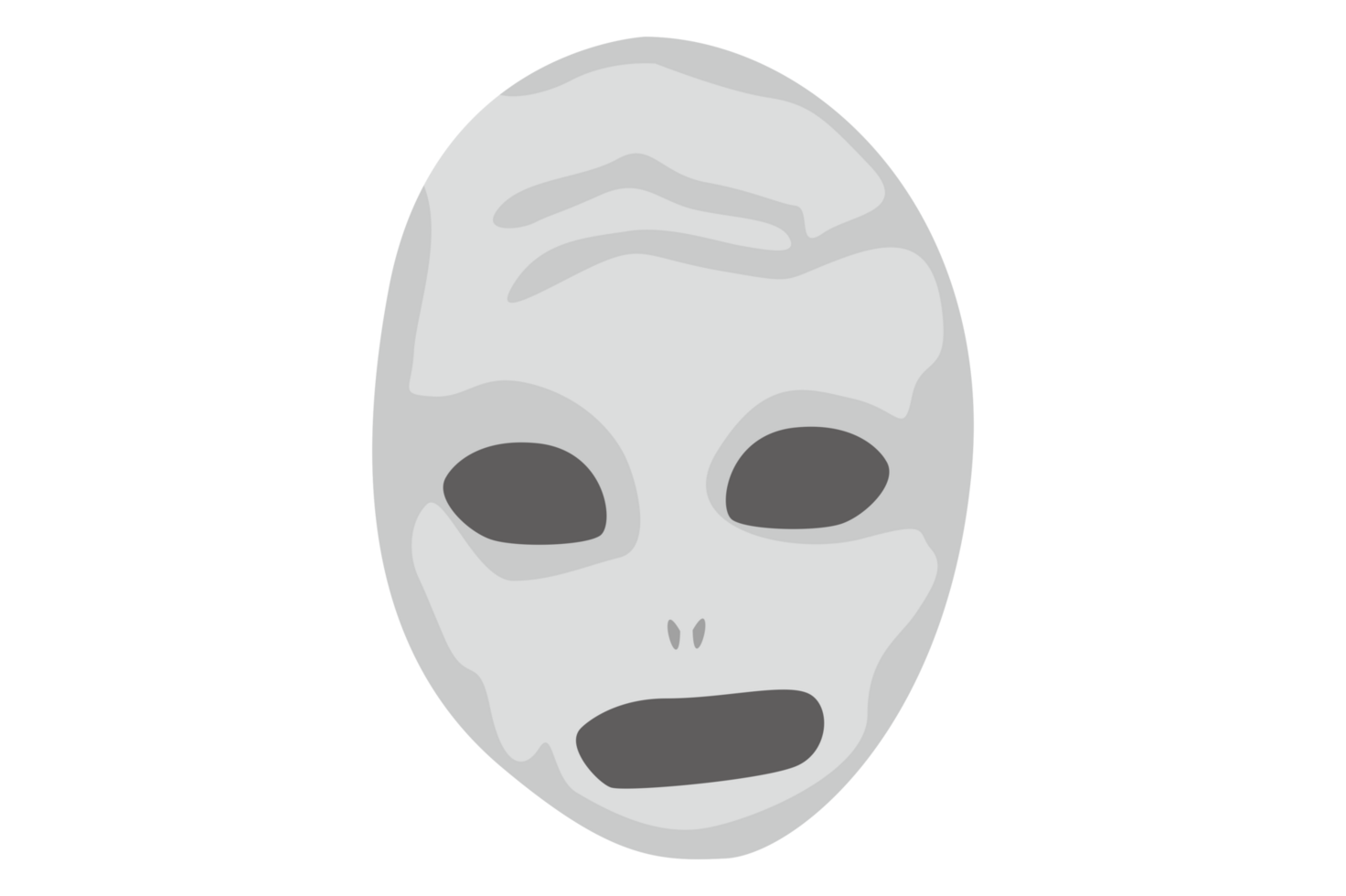 Halloween Cartoon Character Head Sticker - Ghost Face On Transparent Background png