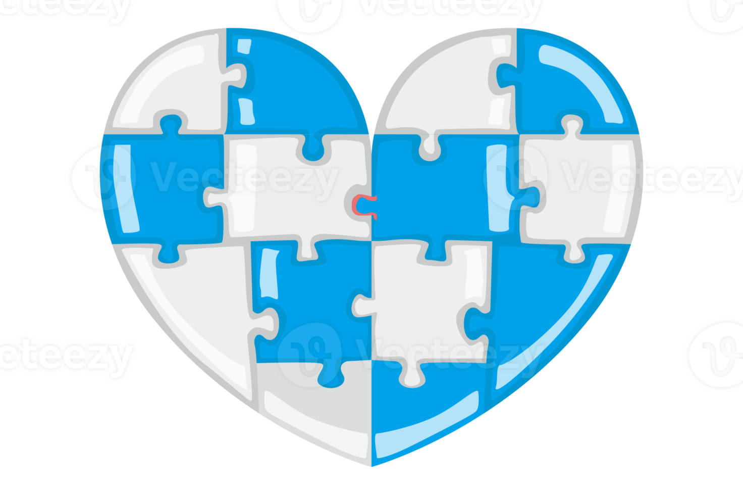 White and Blue Valentine Love Puzzle With Transparent Background png