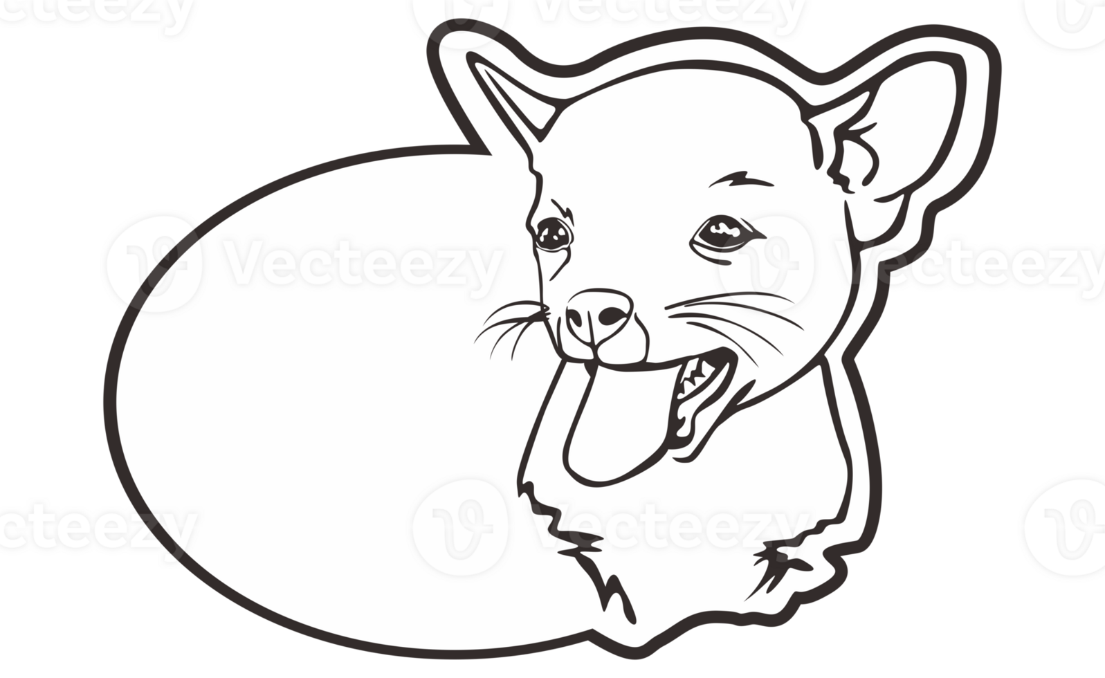 Room Door Nameplate With Cute Chihuahua Dog Line Art Theme With Transparent Background png