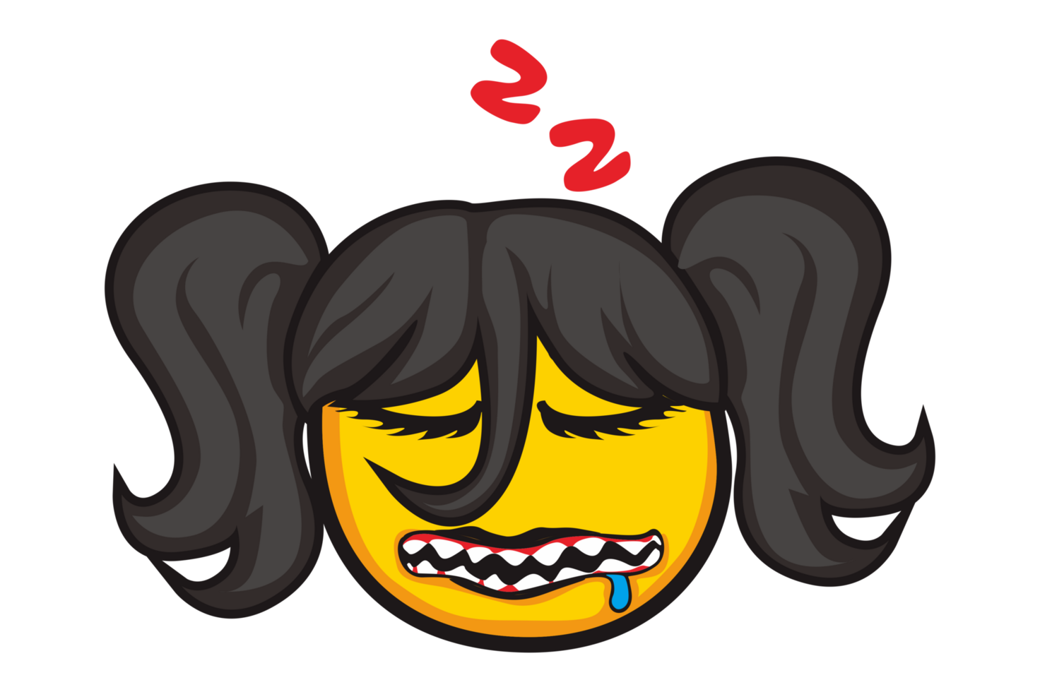 Víspera de Todos los Santos dormido emoticon niña dibujos animados con transparente antecedentes png