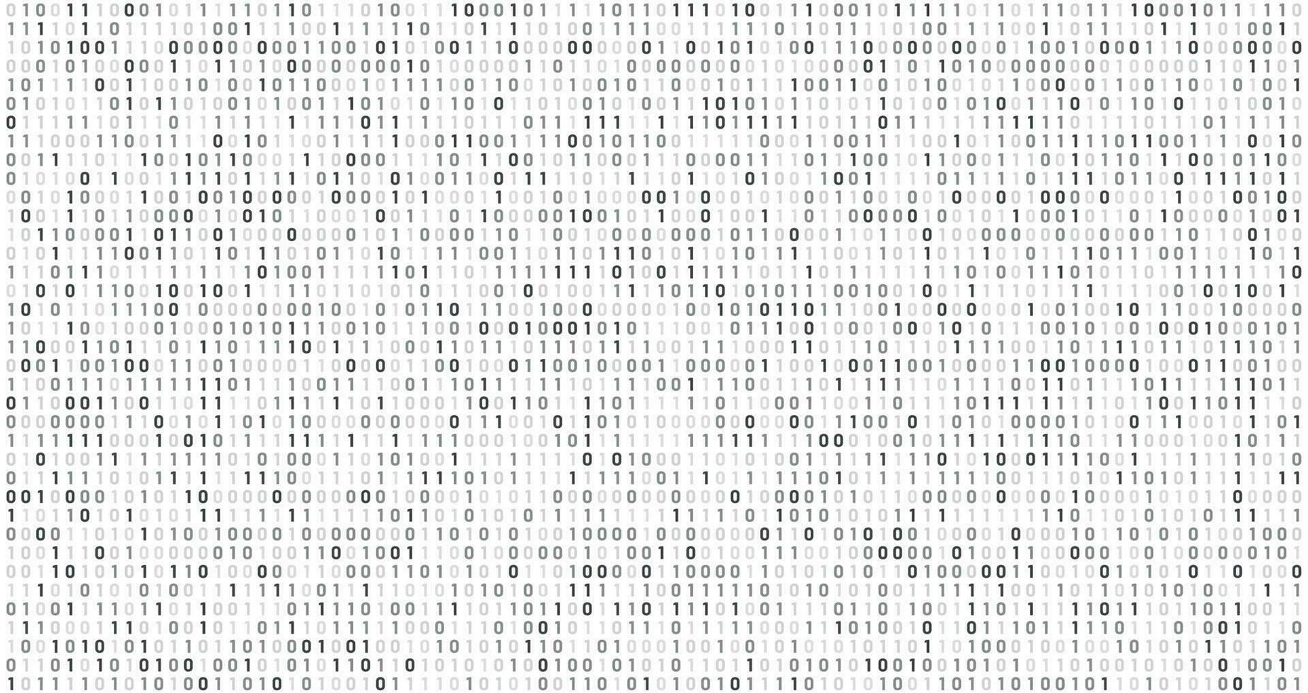 Binary matrix code. Computer data stream, digital security codes and gray coding information abstract vector background