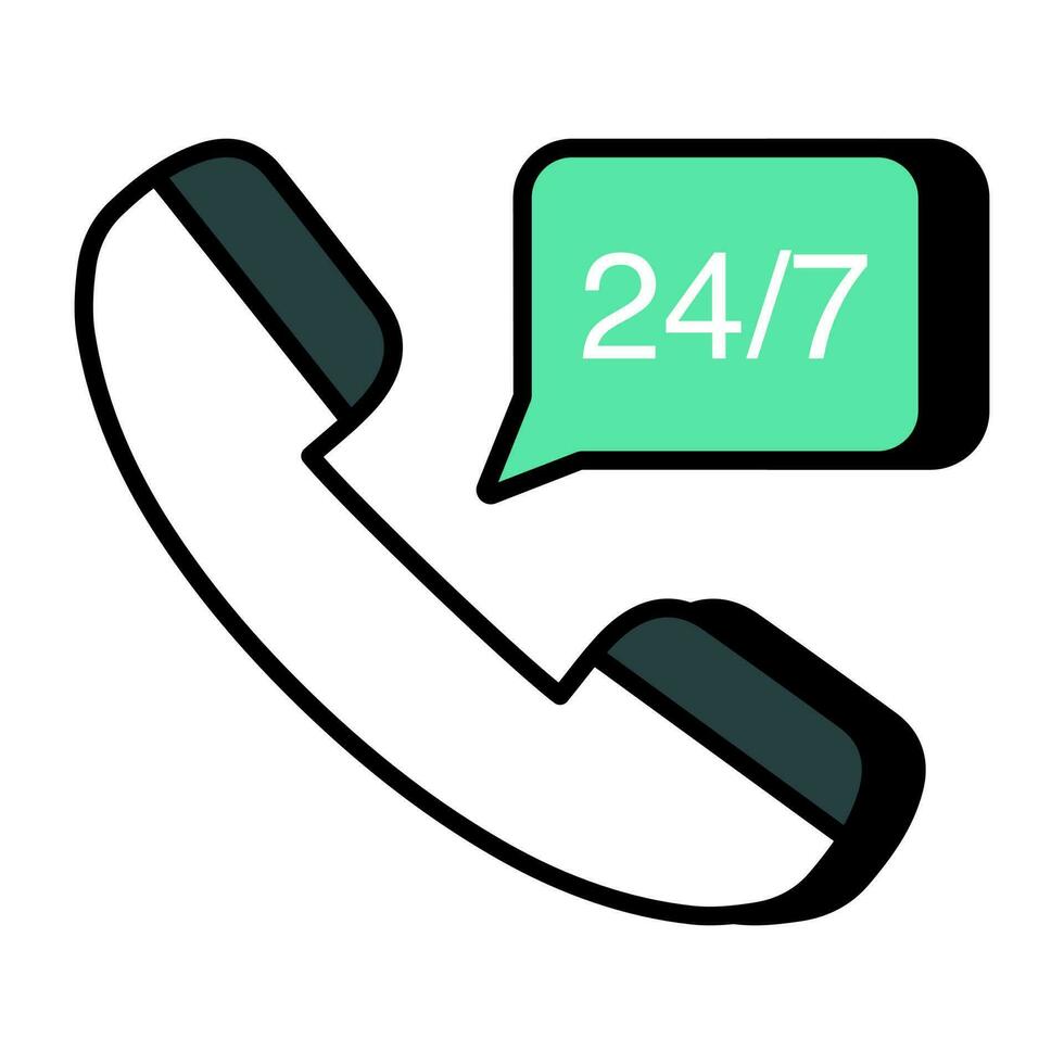 24 hr call icon in perfect design vector