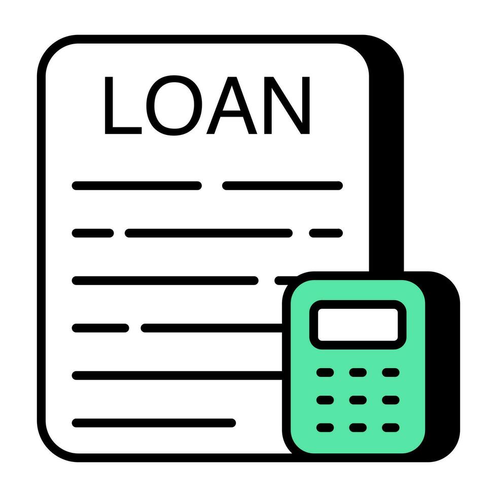 A trendy design vector of loan paper