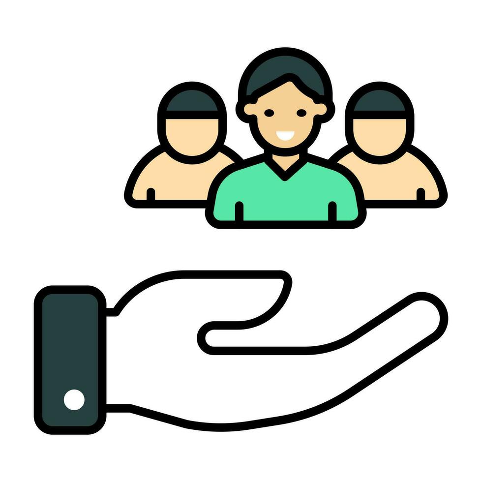 An icon design of team care vector