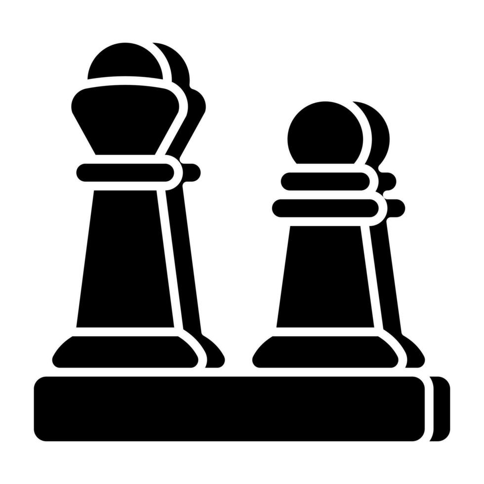 Strategy game icon, solid design of checkmate vector