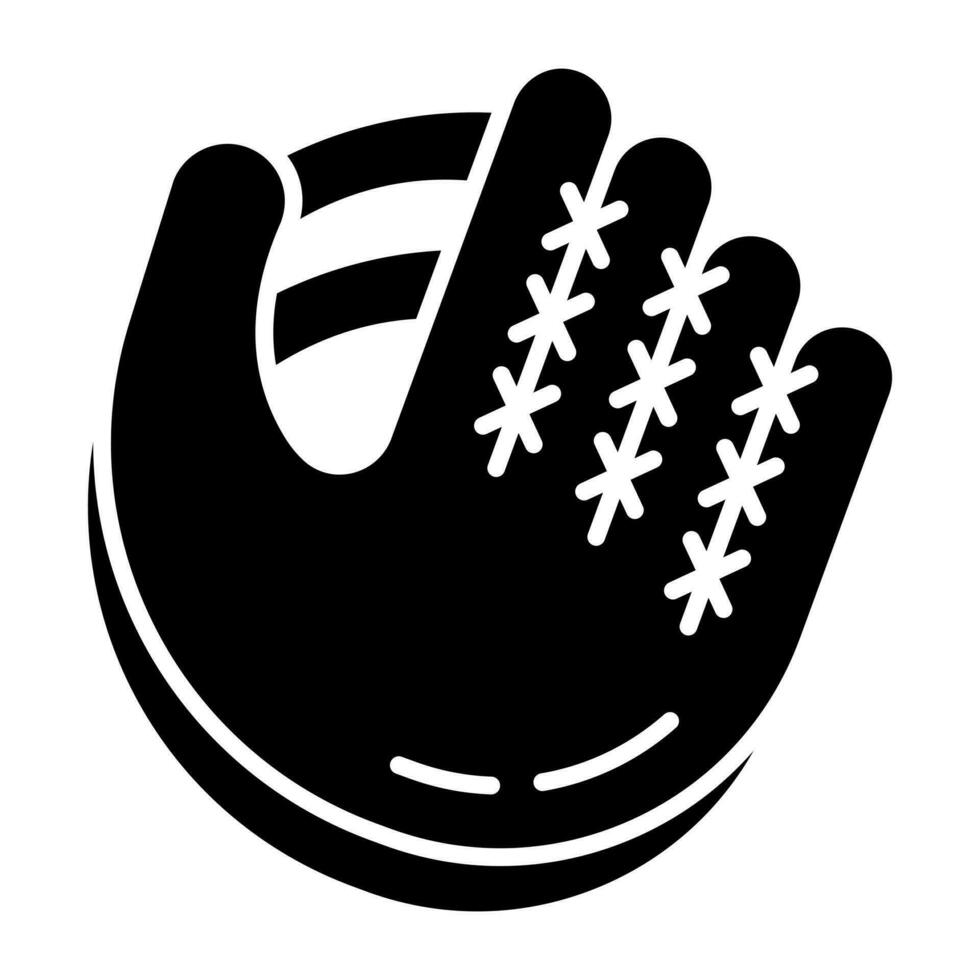 A hand covering icon, solid design of baseball glove vector