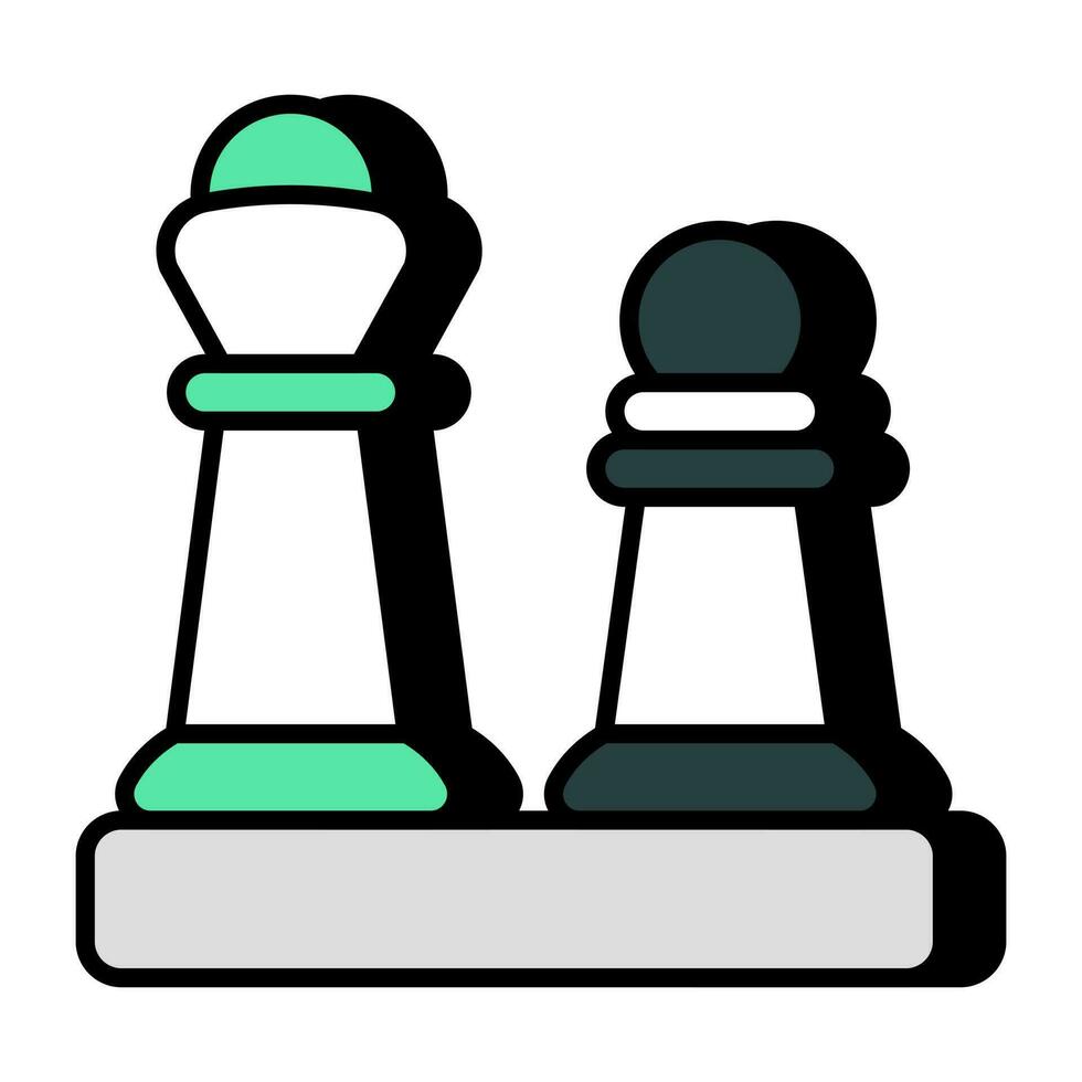 Strategy game icon, flat design of checkmate vector