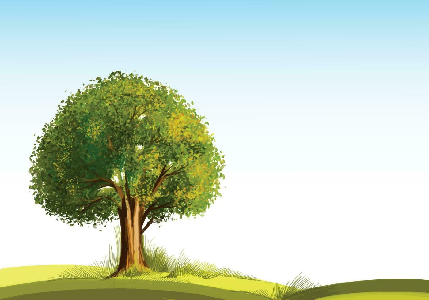 Abstract green landscape tree background vector