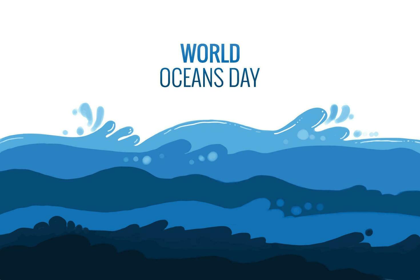 World ocean day celebration on sea ocean wave background vector