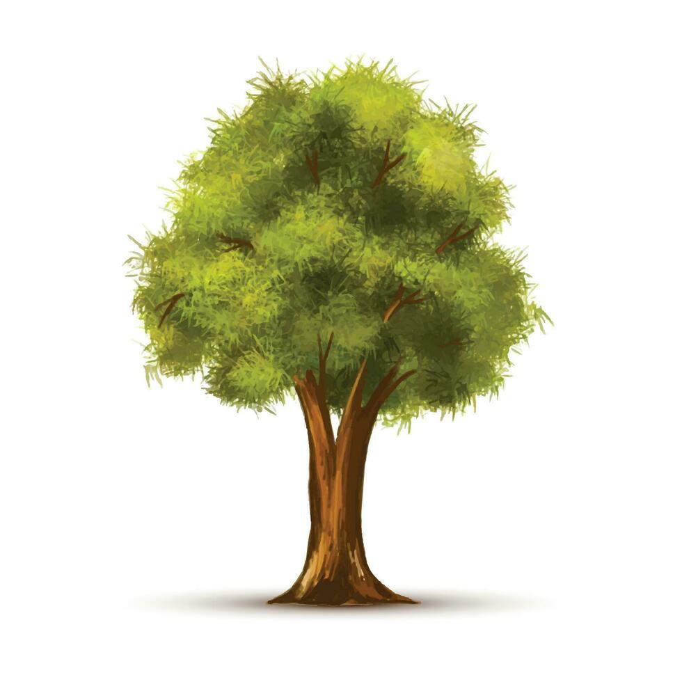 hermosa verde paisaje árbol diseño vector