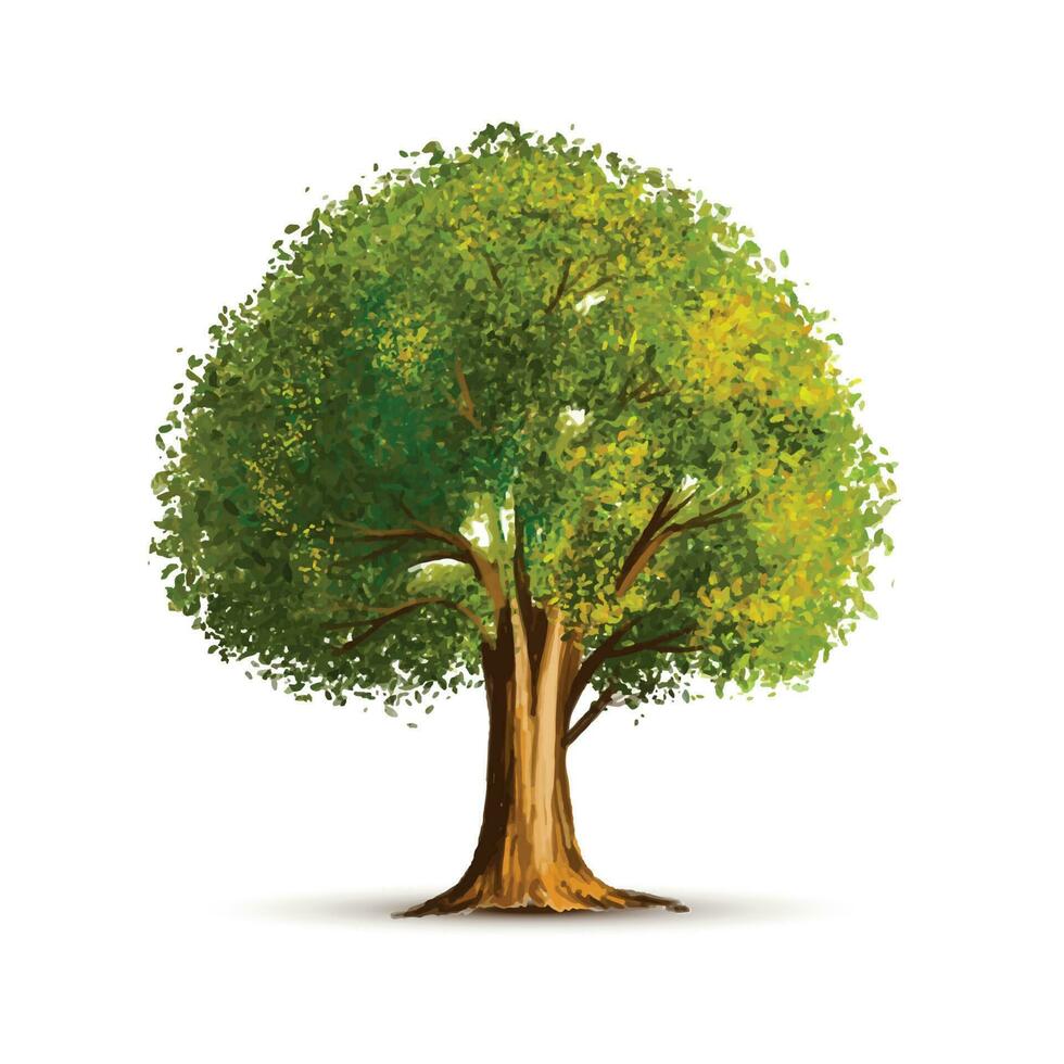 Beautiful green landscape tree design vector