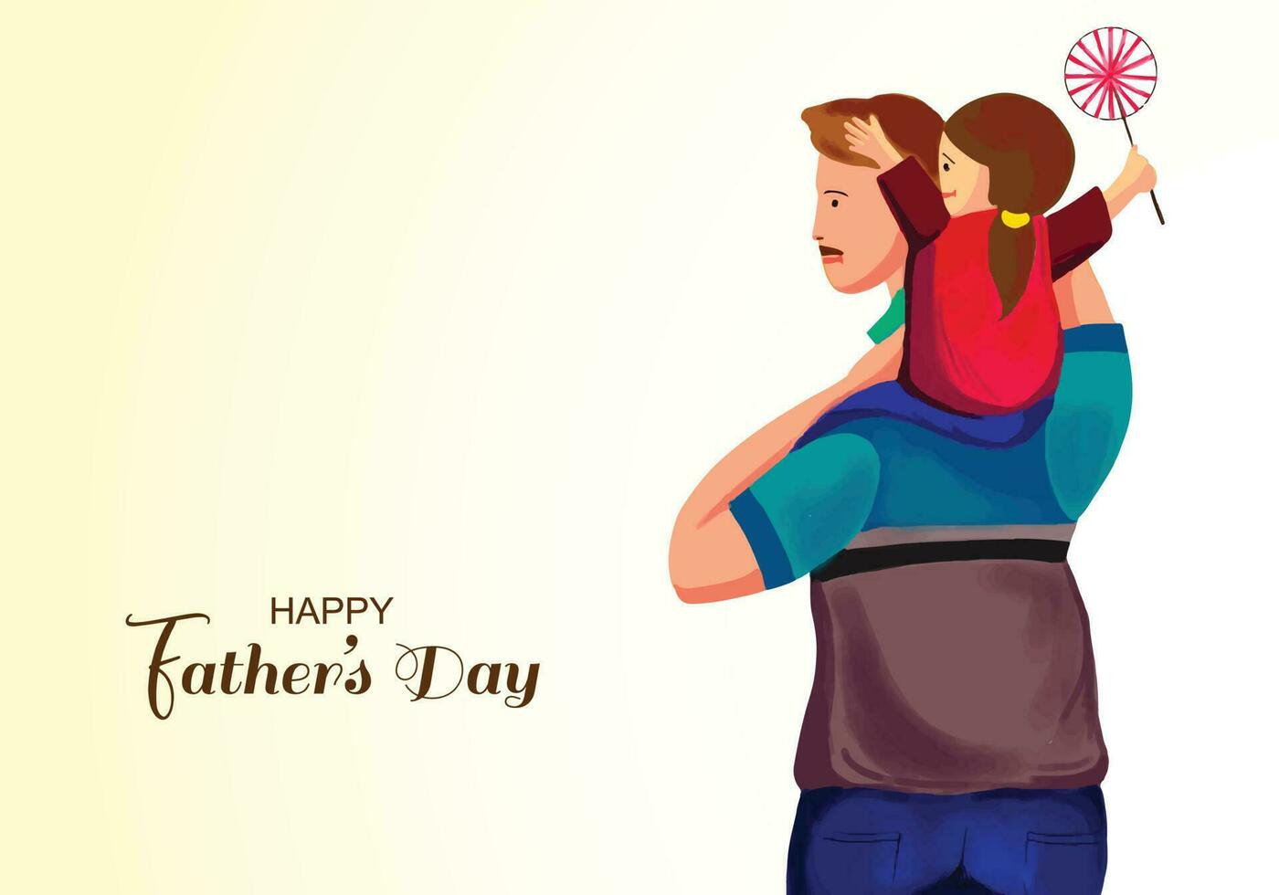 Happy father's day with a son celebration card background vector